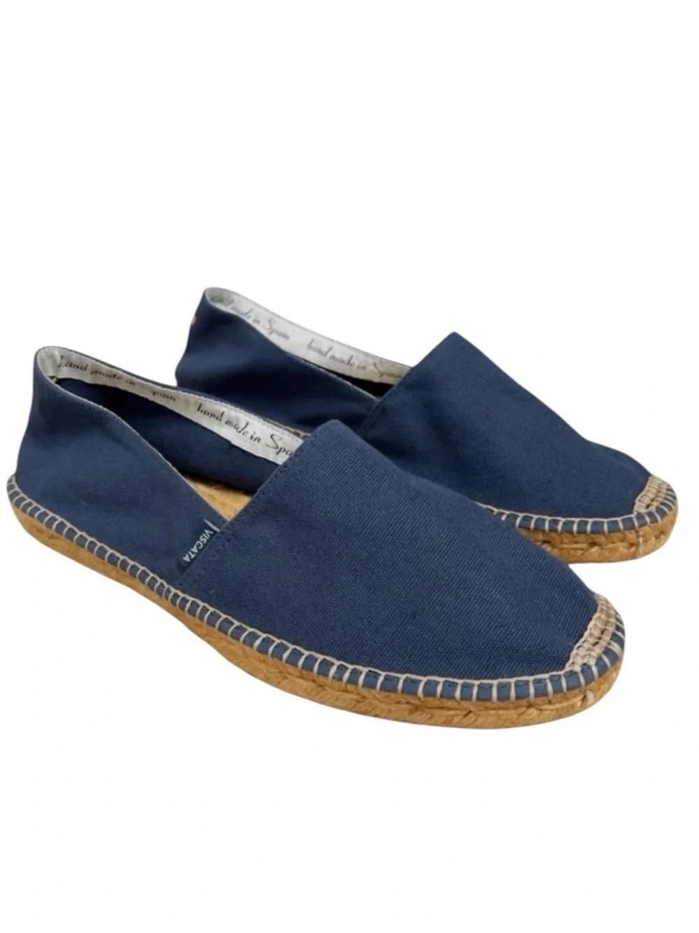 Viscata Barcelona Womens Espadrille Flats Size 11 Navy Canvas Slip On Shoes New
